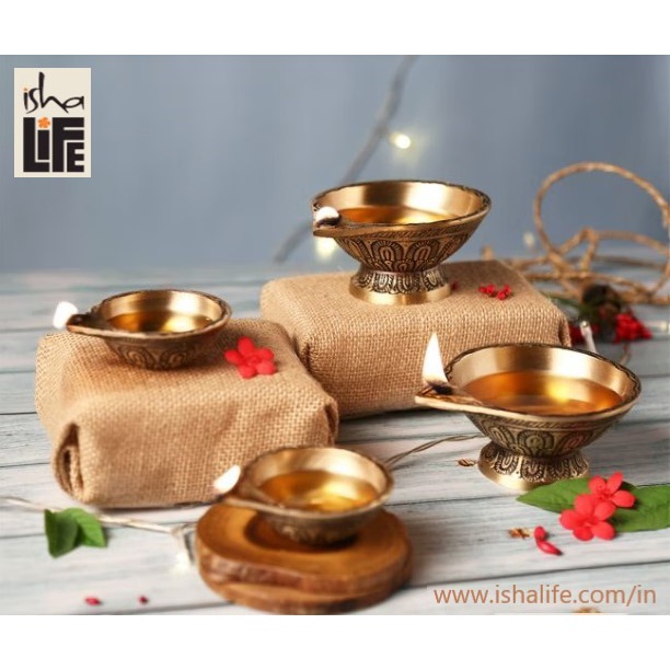 🇮🇳【isha Life】手工古董黃銅油燈 Handcrafted Brass Diya 印度原裝