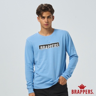 BRAPPERS 男款 經典方框logo印花T恤-天空藍