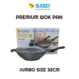 Sg-32wp 炒鍋 32cm 超大尺寸炒鍋玻璃蓋優質堅固厚實現代廚房