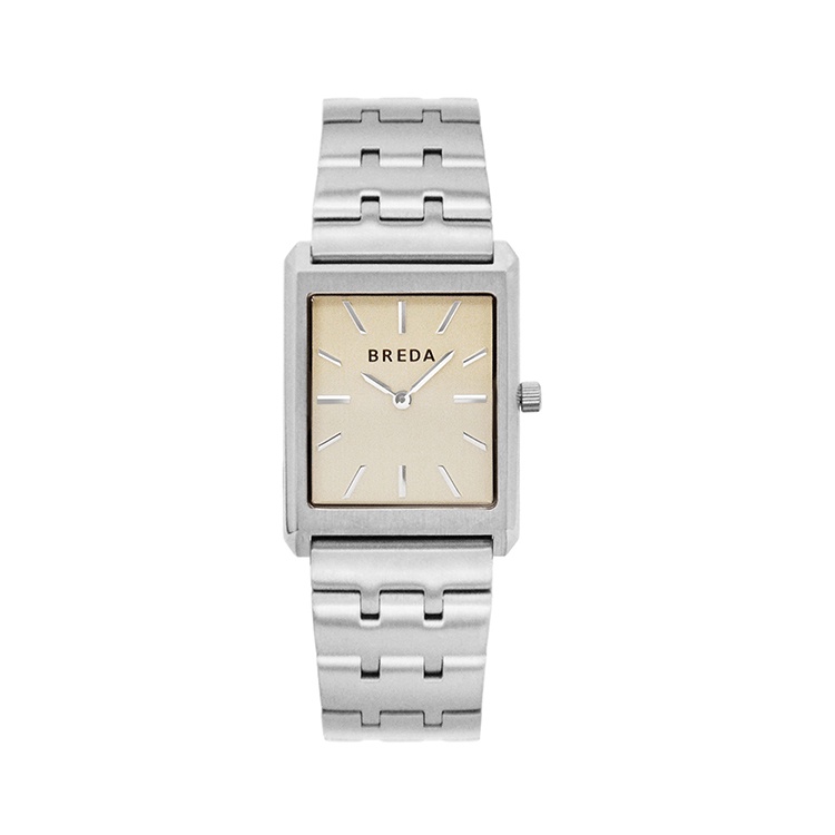 BREDA 美國設計師品牌女錶 | VIRGIL系列 長方形復古簡約造型手錶 - 銀1740A