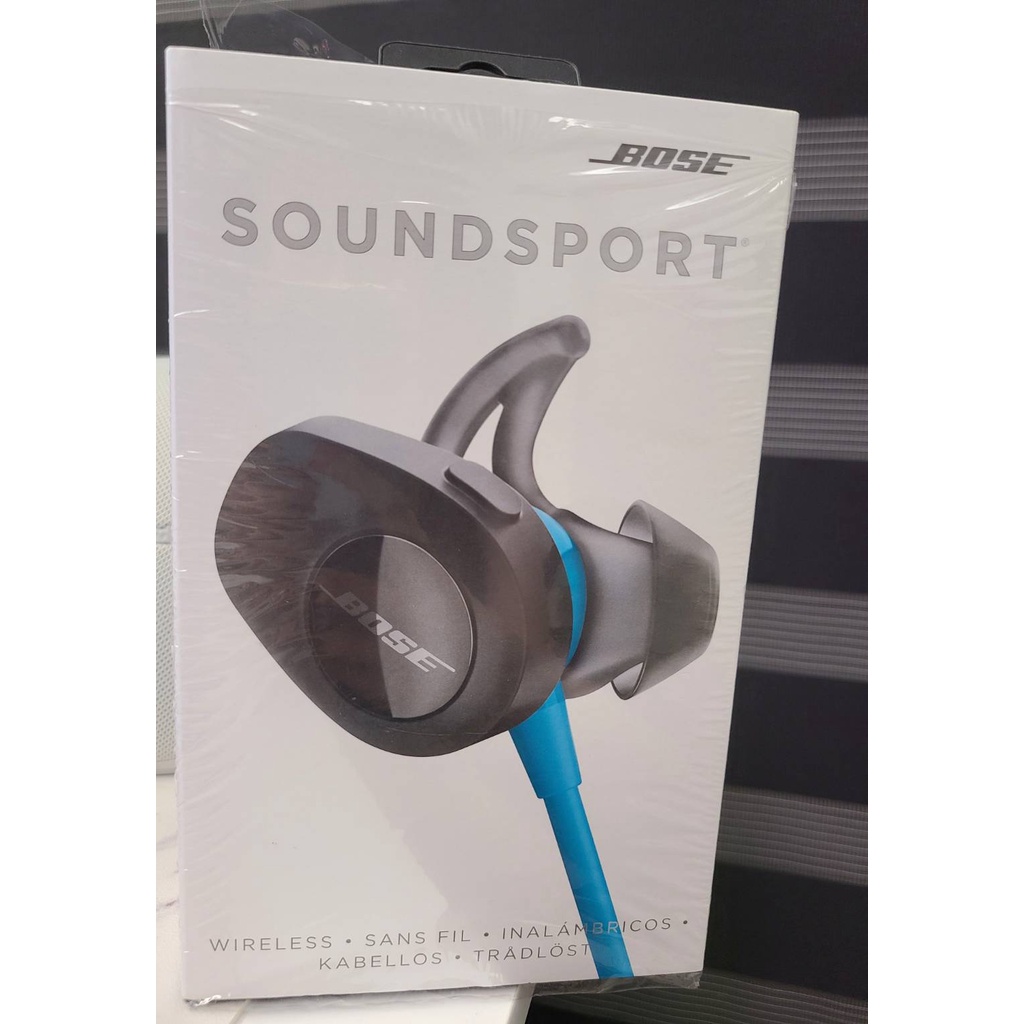 Bose Soundsport wireless 藍芽耳機 防汗防水運動耳機 附盒及收納包(天藍色)