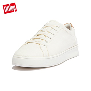 【FitFlop】RALLY II CANVAS TRAINERS 運動風繫帶休閒鞋-男(奶油色)