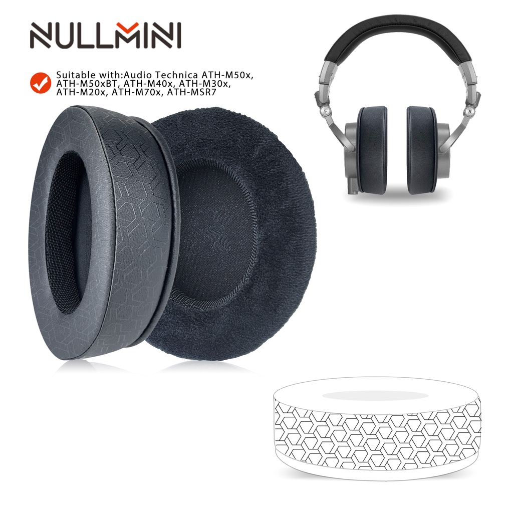 Nullmini 替換冷卻凝膠耳墊適用於 Audio Technica ATH-M50x、M50xBT、M40x、M30