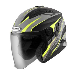 ∥益發安全帽建國店∥ZEUS ZS 613B AJ33 消光黑黃 內襯全可拆 雙鏡 半罩安全帽 3/4罩 贈好禮