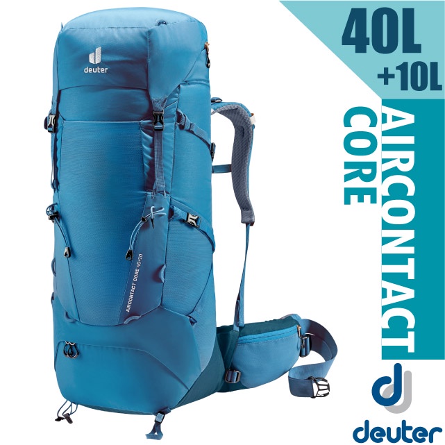 【Deuter】健行登山背包 40+10L Aircontact Core 自助旅行背包_藍_3350122