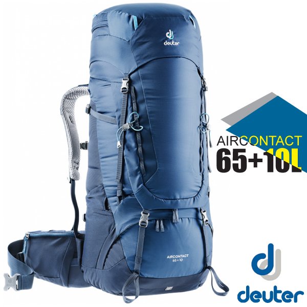 【德國 Deuter】Aircontact 65+10L 專業輕量拔熱透氣背包.適健行登山_藍_3320519