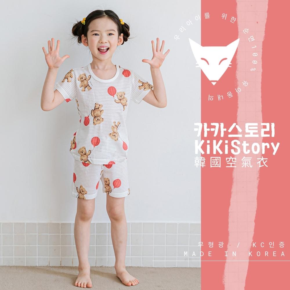 【kikistory韓國空氣衣】氣球與泰迪紅-輕透空氣衣短袖韓國童裝｜官方旗艦館 [K23605]