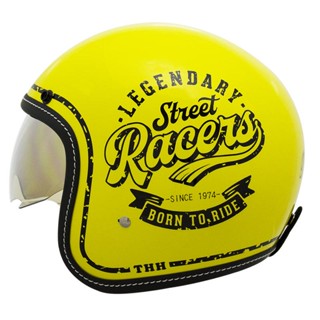 THH T-383A Racers 黃色 內墨鏡 復古帽 四分之三帽 安全帽《遠古騎士》