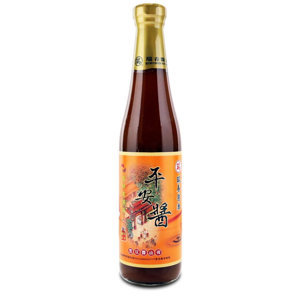 【瑞春醬油】平安醬黑豆油膏 420ml(無麩質)