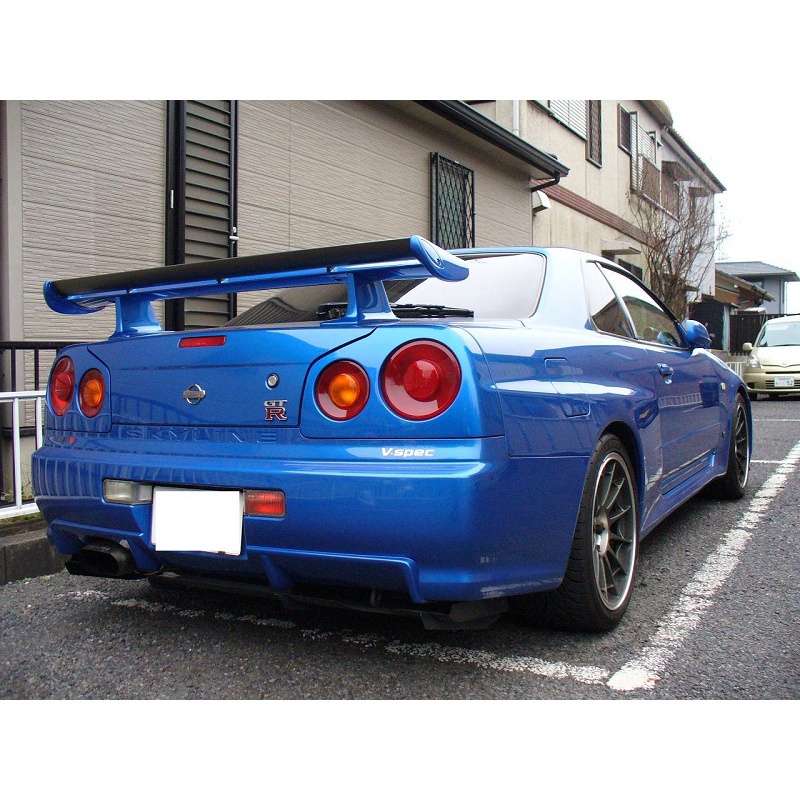 尼桑戰神 GTR Skyline R34 升級 OEM原廠高腳高品質碳纖維尾翼 擾流尾翼