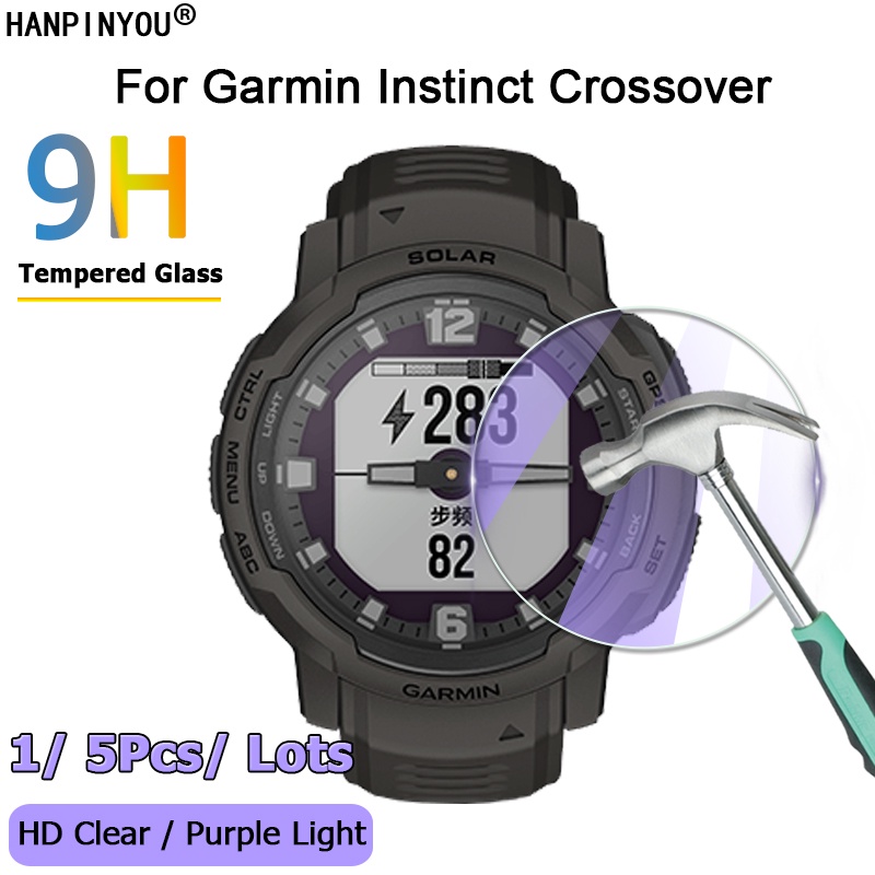 Garmin Instinct Crossover SmartWatch 超清/防紫光 2.5D 鋼化玻璃膜的屏幕保護膜