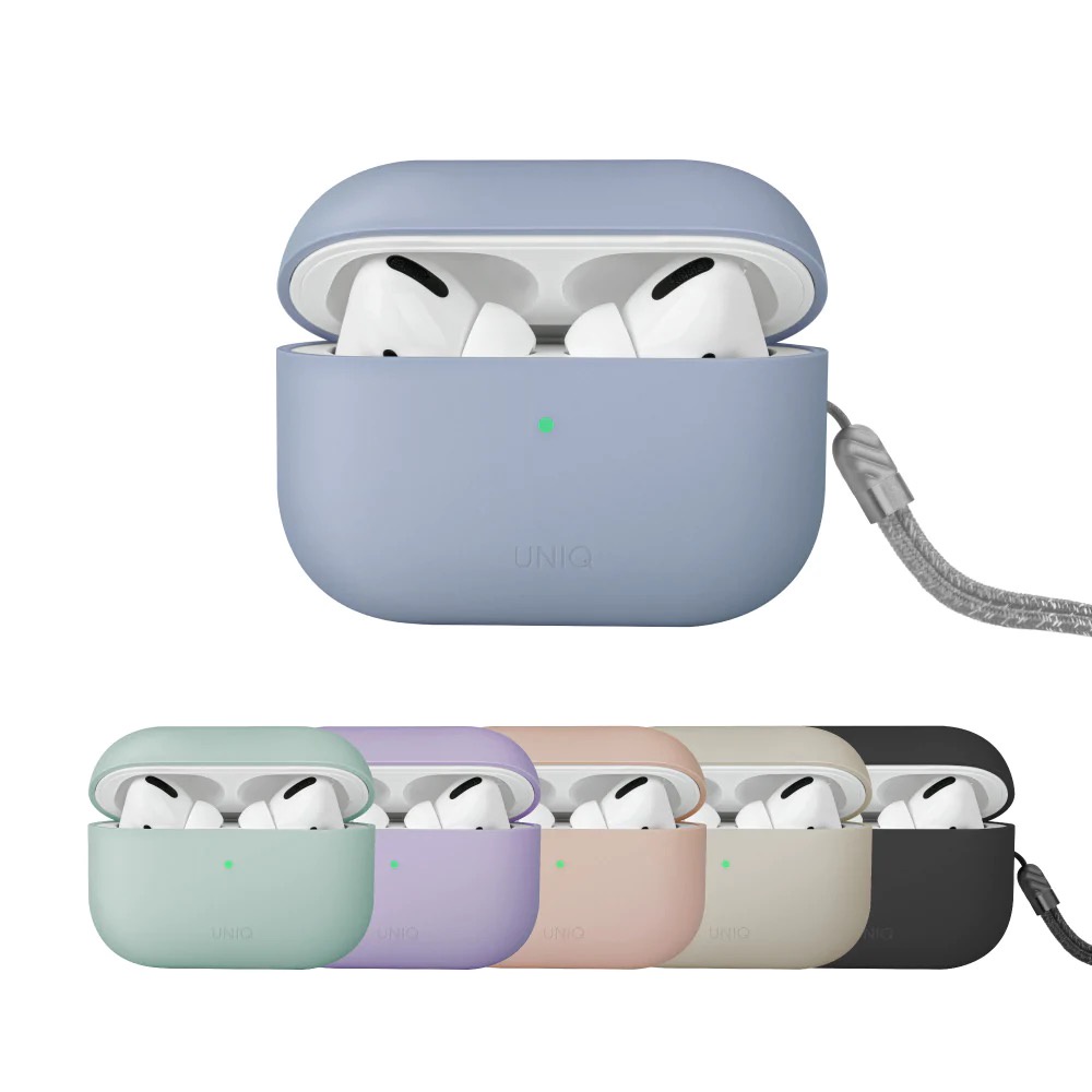 【UNIQ】AirPods Pro 第2代 Lino 素色簡約液態矽膠藍牙耳機保護套(附掛繩)