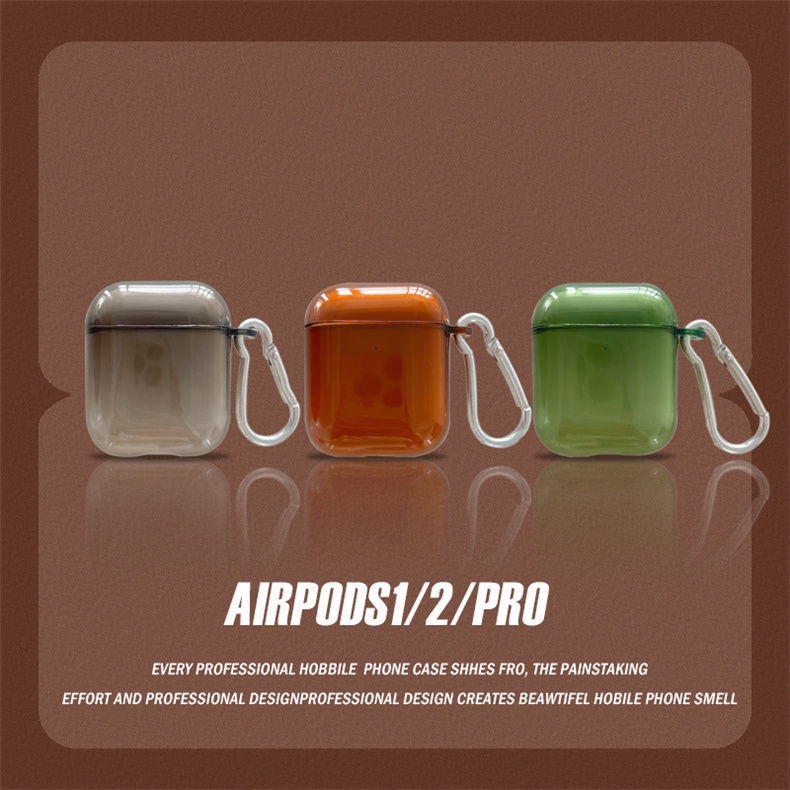 A.CE 簡約純色透明airpods1/2代保護套防摔蘋果Pro3代無線藍牙耳機殼軟