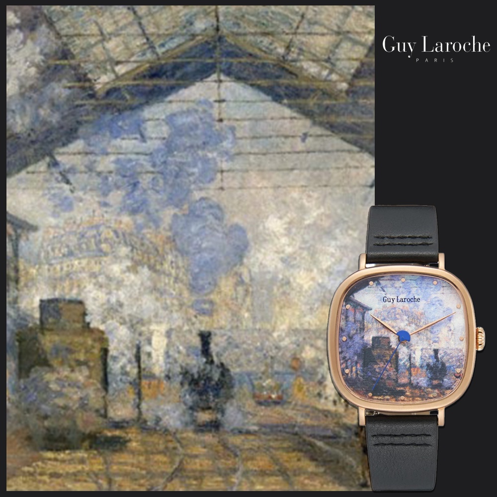 【高雄時光鐘錶】Guy Laroche 姬龍雪 藝術系列腕錶 聖拉薩車站 莫內(GA1002SLS-02)