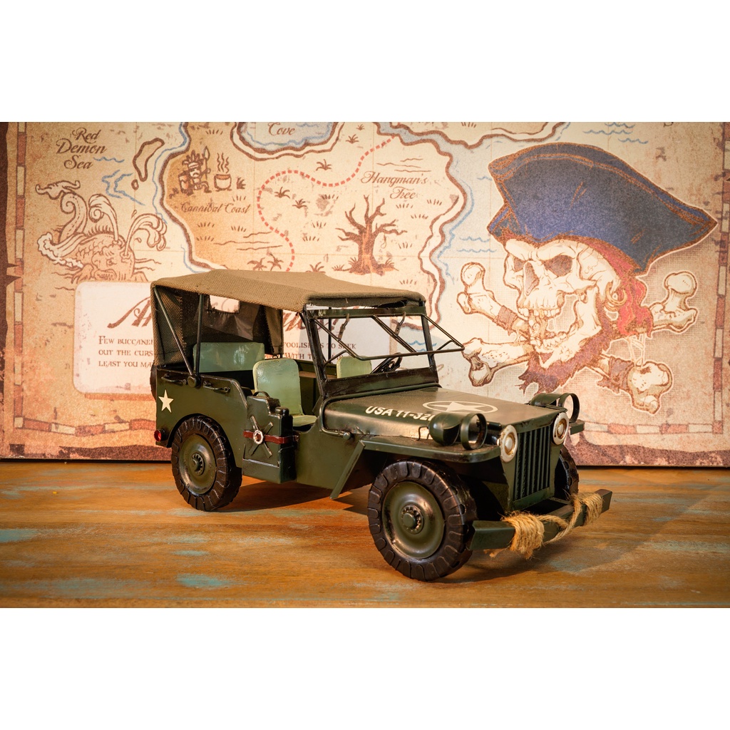 戊辰畫廊-個性風擺件-軍用吉普車模型擺件 ◆台灣現貨◆ 復古軍車系列擺件 網紅拍攝 工藝擺件