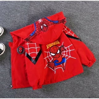 台灣現貨 24H出貨兒童蜘蛛人奧特曼外套衝鋒外套防風外套薄款漫威系列蜘蛛人外套
