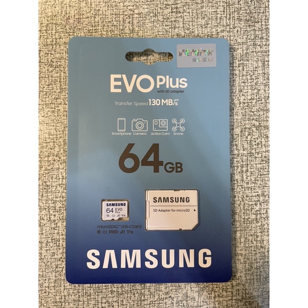 SAMSUNG三星 64GB 記憶卡 EVO Plus micro SD U1 A1 V10 原廠公司貨