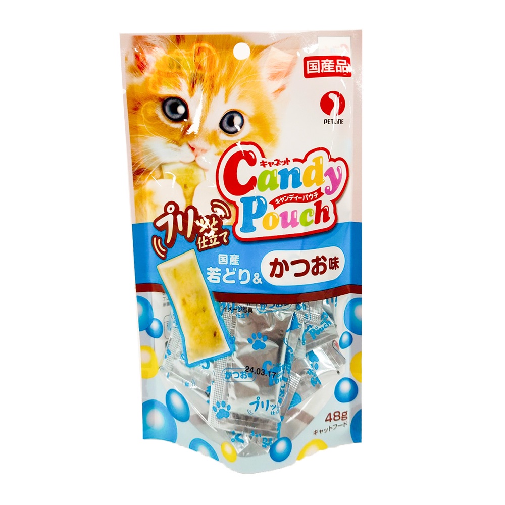 PETLINE Candy Pouch 貓用一口包 雞肉+鰹魚風味 48g/包【Donki日本唐吉訶德】CCP-10