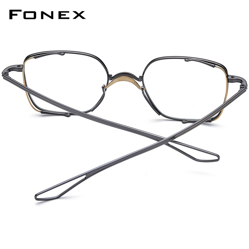 Image of Fonex 純鈦眼鏡框男士 2022 新款復古復古方形眼鏡光學眼鏡 #7