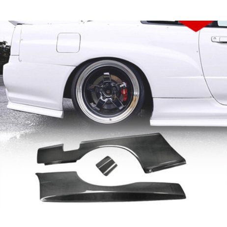 （全台可安裝)尼桑Skyline R34 GTR GTT高品質碳纖維後葉子板加裝 寬體升級後輪眉包圍