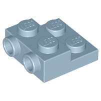 LEGO 樂高 沙藍色 Plate 2x2x2/3 2 Studs 側邊附顆粒 99206
