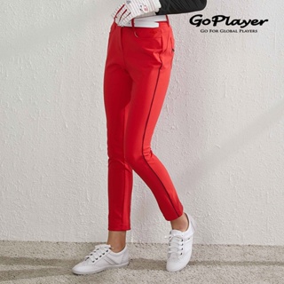 【GoPlayer】女彈性高爾夫長褲紅 (高爾夫運動速乾免燙彈力Golf球褲)