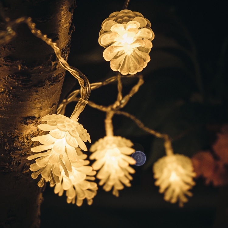 LED松果燈串 節日裝飾燈圣誕節派對戶外庭院室內房間彩燈
