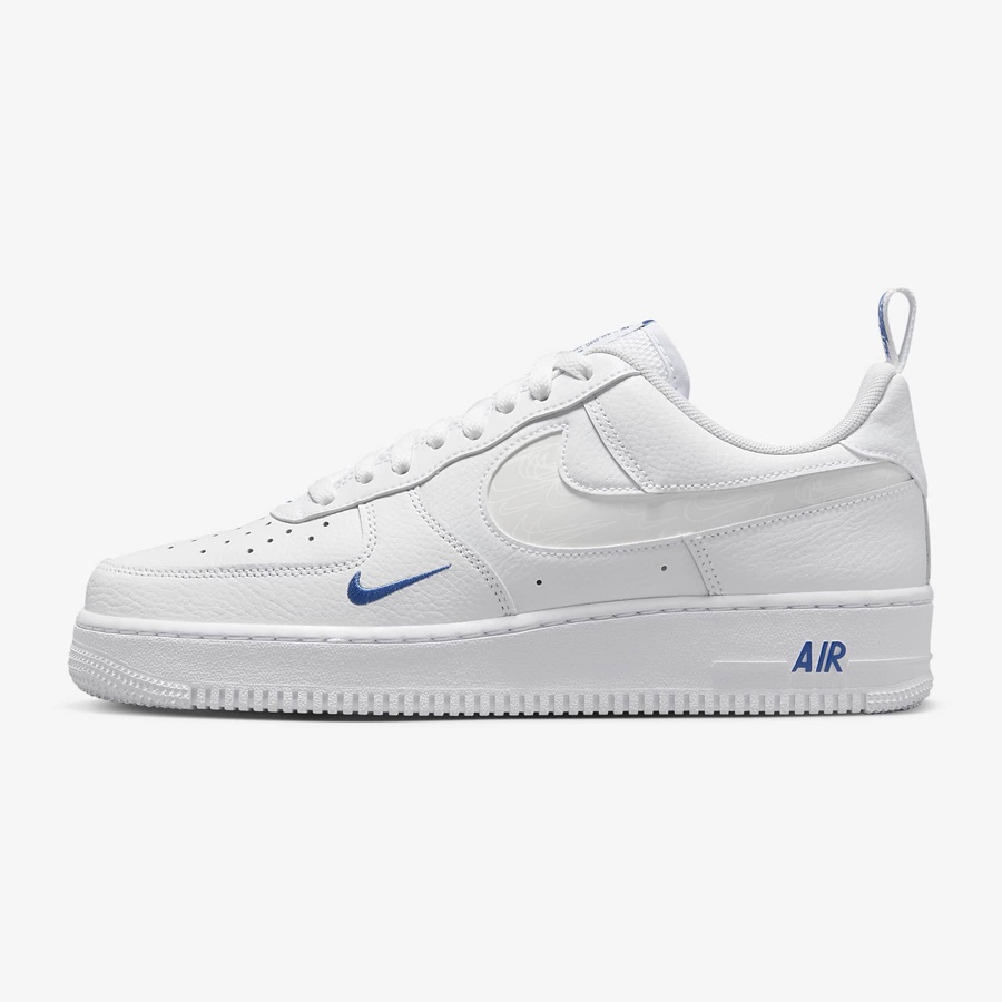 Nike Air Force 1 AF1 白色 藍 白藍 刺繡 小勾 小藍勾 反光 海鹽藍 休閒鞋 FB8971-100