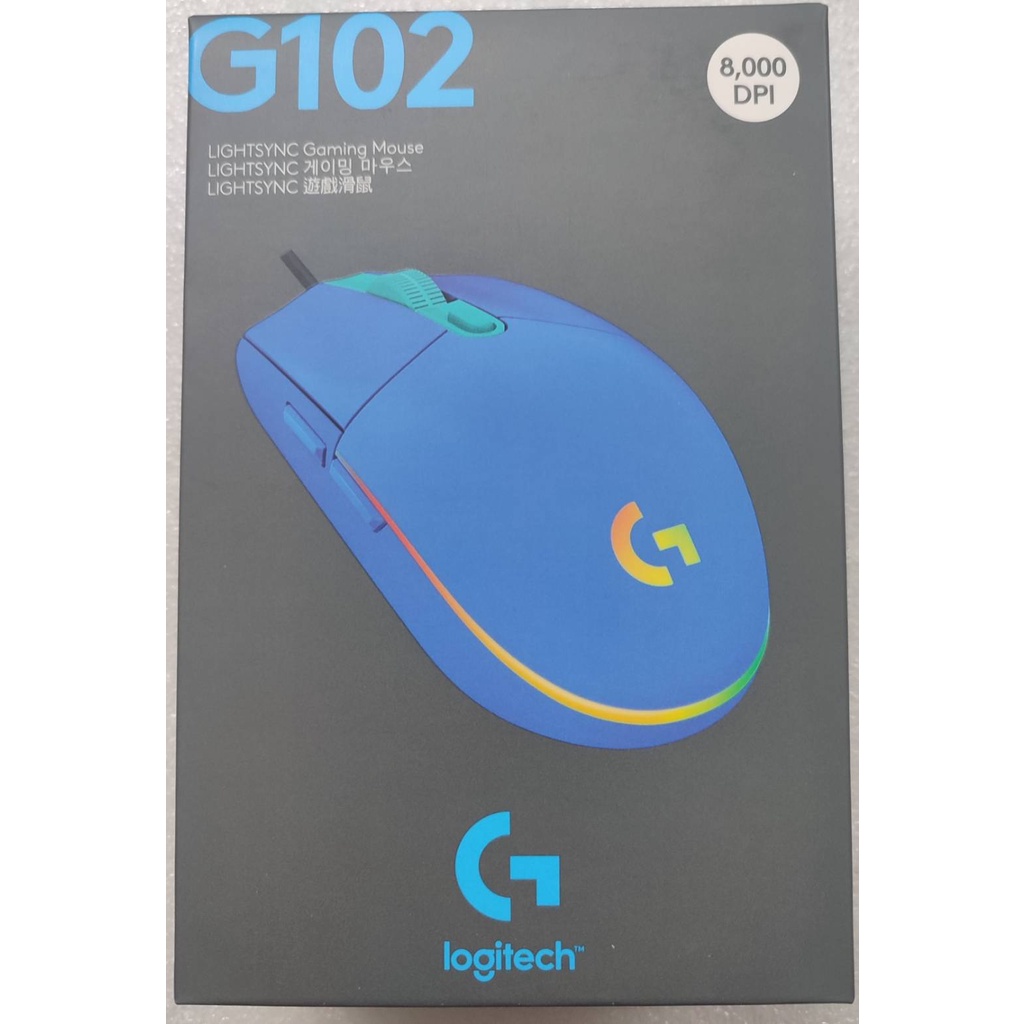 @淡水硬漢@ Logitech 羅技 G102 LIGHTSYNC 6個可自定義按鍵 遊戲滑鼠 藍色 巨集 電競滑鼠