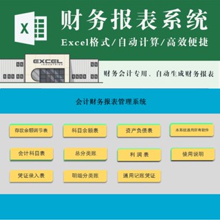 財務專用 | 會計財務報表管理系統excel模板 資產負債表和利潤表模板分析