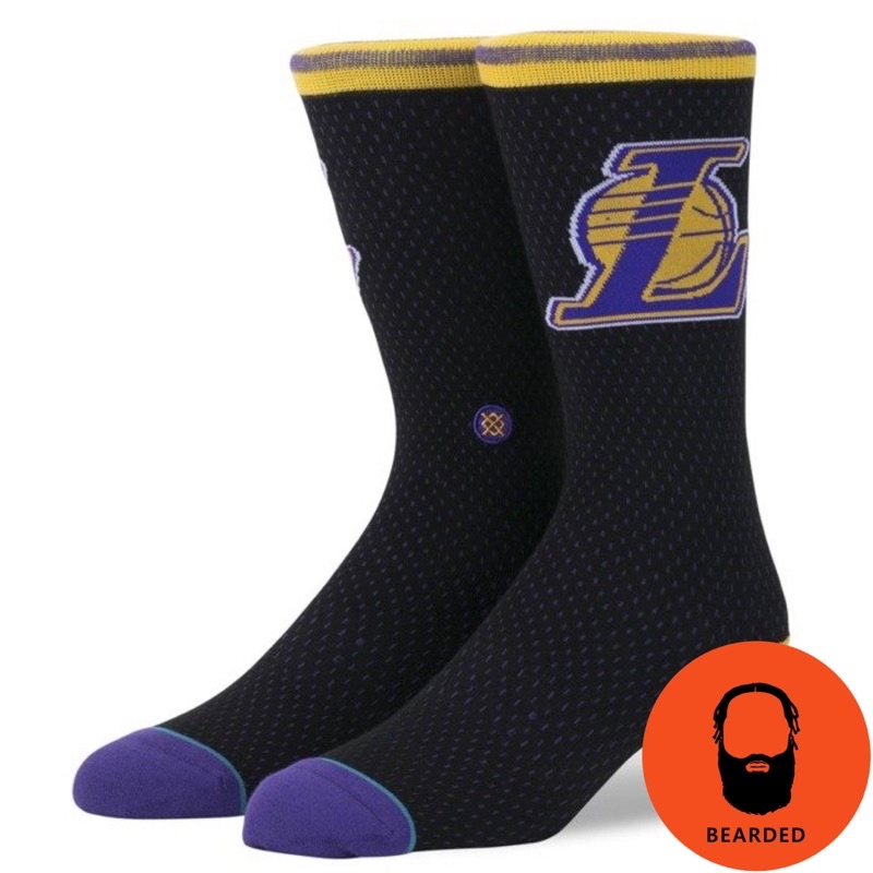 【 🇺🇸大鬍子美國襪子選品 】STANCE - LAKERS JERSEY CREW SOCKS經典聯名系列街頭休閒長襪