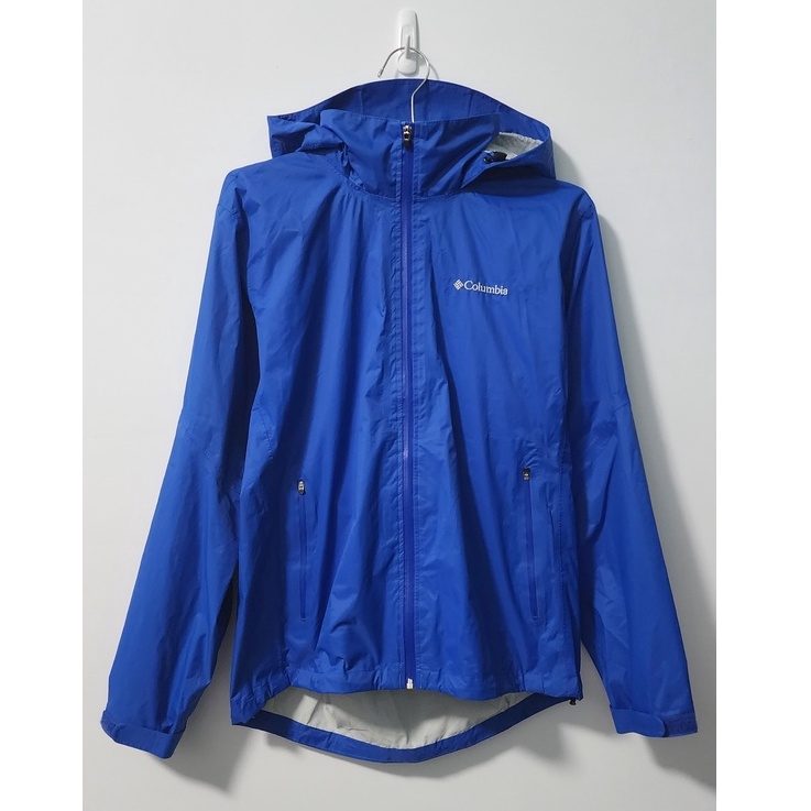 美國 Columbia 哥倫比亞 藍色 Omni-Tech 防水 防風 衝鋒 風衣 登山 保暖 可收帽 外套 夾克