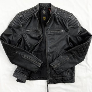 剩S 玩樂團騎重機必備 極度乾燥 真皮 黃仁勳 皮衣外套 Superdry 男外套 暗袋 皮外套 印度製 #9292