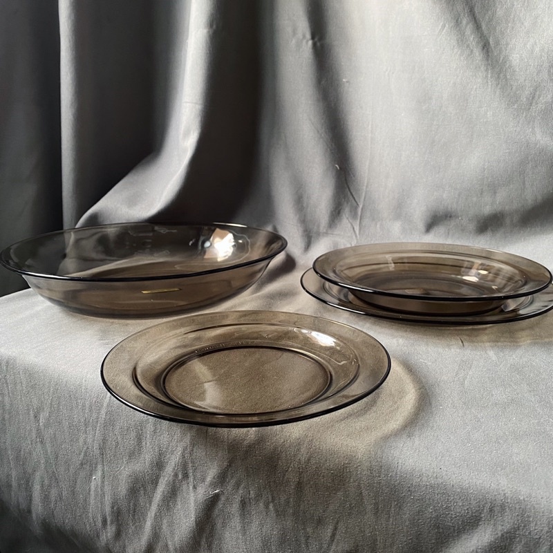 {{ 老叢 }}🍽早期法國arcoroc茶色玻璃餐盤