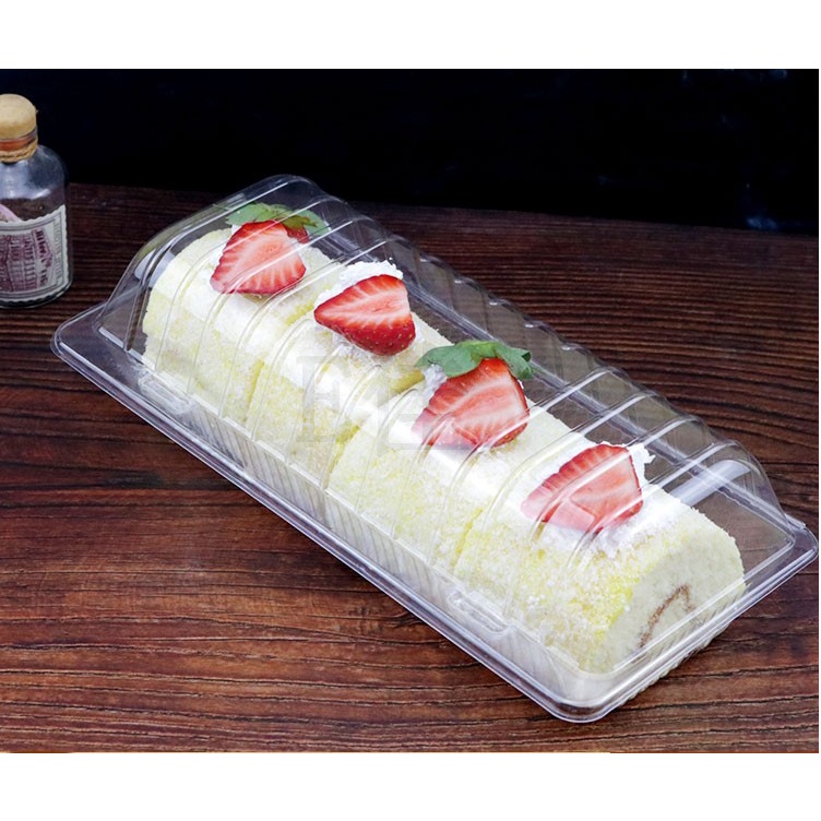 【芳焙】1入▪按扣式透明蛋糕捲/瑞士捲吸塑包裝盒 長條蛋糕捲透明盒