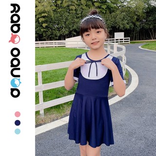兒童泳衣女嬰泳裝一件泳衣游泳衣兒童領結可愛 DANBOBABY