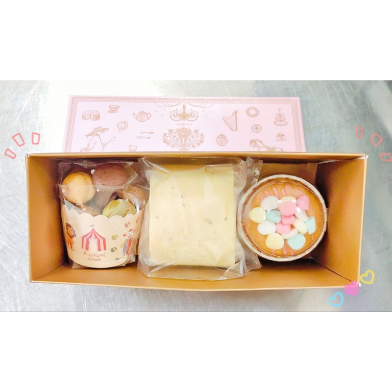 🛍️彌月蛋糕禮盒（珍珠泡芙+瑞士捲+杯子蛋糕）🛍️滿月禮盒/手工餅乾/杯子蛋糕禮盒