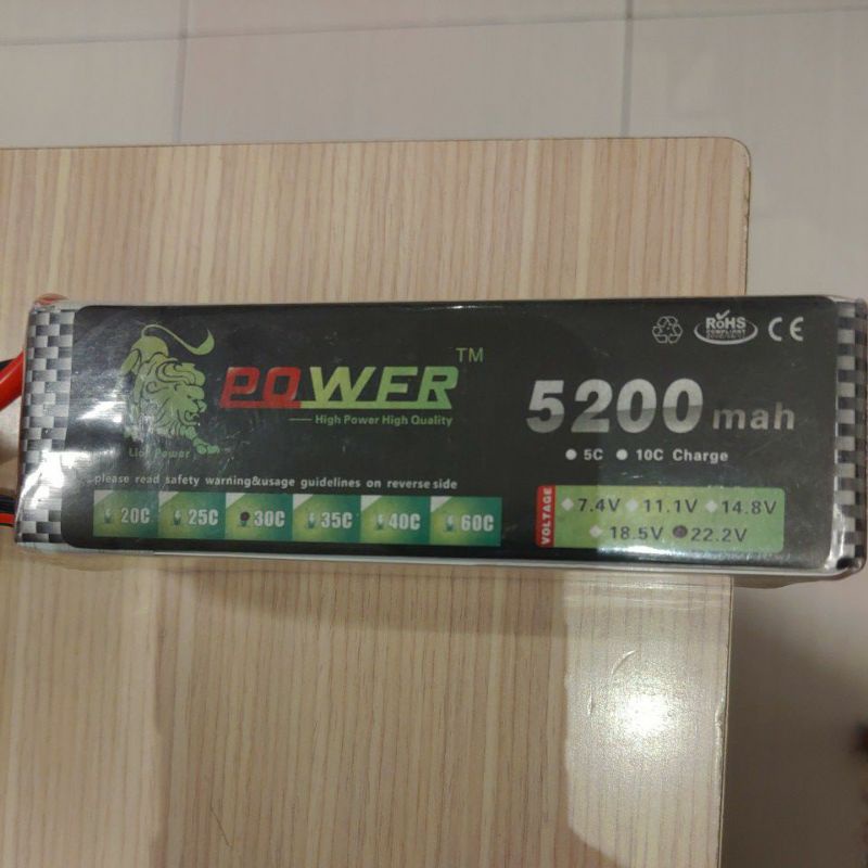 Lion power 5200mah 30c 22.2v 無人機 電池