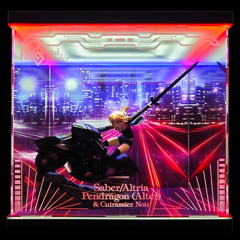 【唯暖暖】GSC Fate/GO Saber Alter 新宿 黑賽巴 阿爾托莉亞 機車 壓克力 PVC 公仔 展示盒