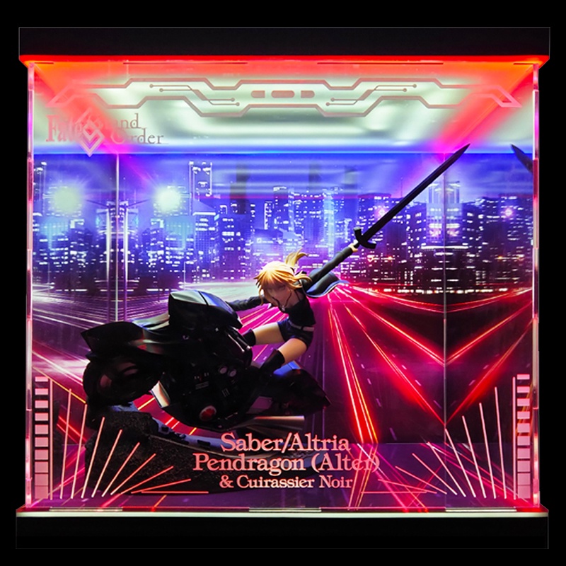 【唯暖暖】GSC Fate/GO Saber Alter 新宿 黑賽巴 阿爾托莉亞 機車 PVC 公仔 壓克力 展示盒