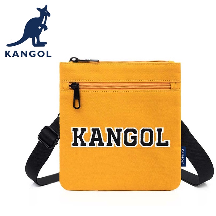 KANGOL 英國袋鼠 側背包 斜背包 62251720 深黃 米白 黑色