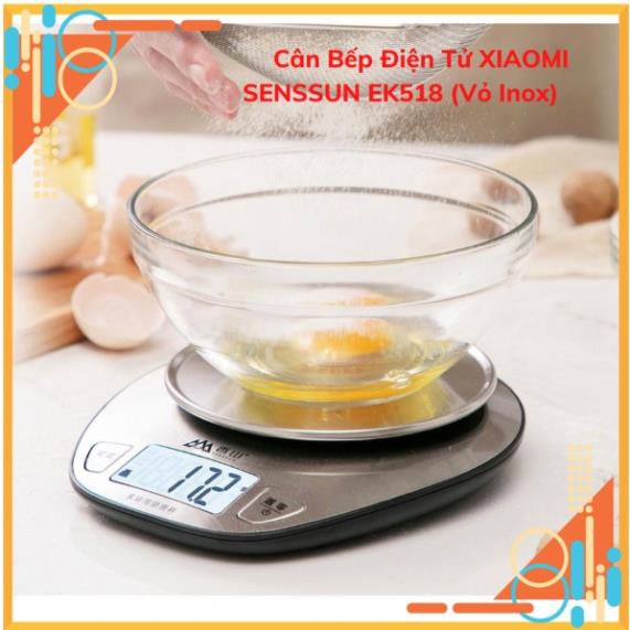 小米 Sensun EK518 電子廚房秤(不銹鋼外殼),高精度,最大 5kg 高級。