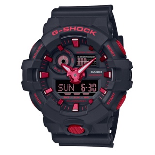 【無限精品 REMIX】CASIO G-SHOCK 經典紅黑時尚雙顯腕錶 GA-700BNR-1A