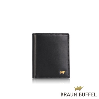 【BRAUN BUFFEL 德國小金牛】台灣總代理 路易斯-1系列直立中夾-黑色/BF396-307-BK