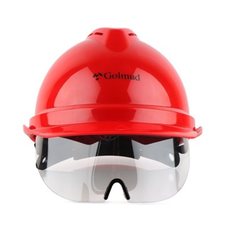 免運 Golmud安全帽工地防撞電工施工作業安全頭盔帽子abs帶護目鏡GM772 工程安全帽 工作防護 工地帽 安全帽