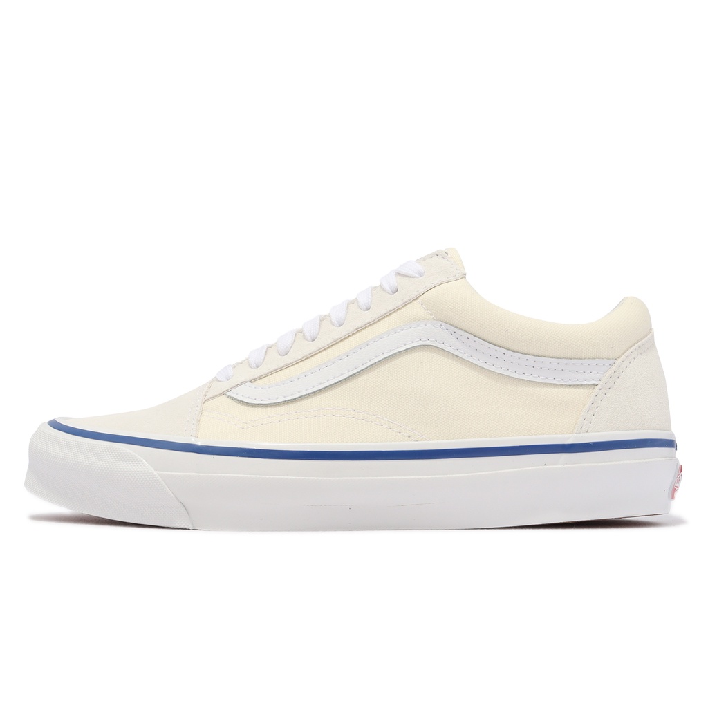 Vans OG Old Skool LX VAULT 白 米白 藍線 男女鞋 小白鞋【ACS】 VN0A4P3X638