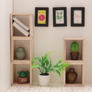 1:12分娃娃屋格子櫃組合櫃迷你模型擺件dollhouse玩具生活場景diy 家家酒玩具 兒童diy生日禮物
