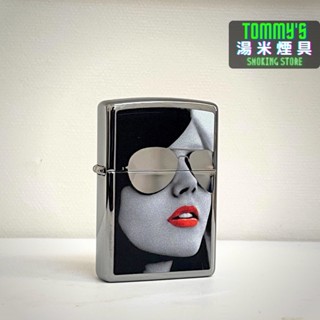 🔥全館免運費🔥正品 美國 ZIPPO 打火機『墨鏡女郎』鍍鉻鏡面拋光『型號28274』
