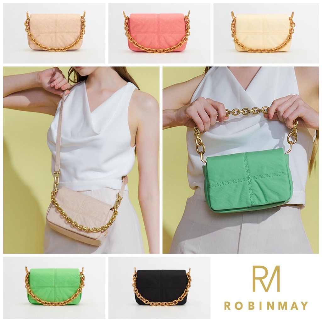 ROBINMAY 虹光方格斜背包(M)皮革版 C304 チェーンバック/送料込 ROBINMAY 虹光方格斜背包(M)皮革版 C304 チェーンバック/送料込