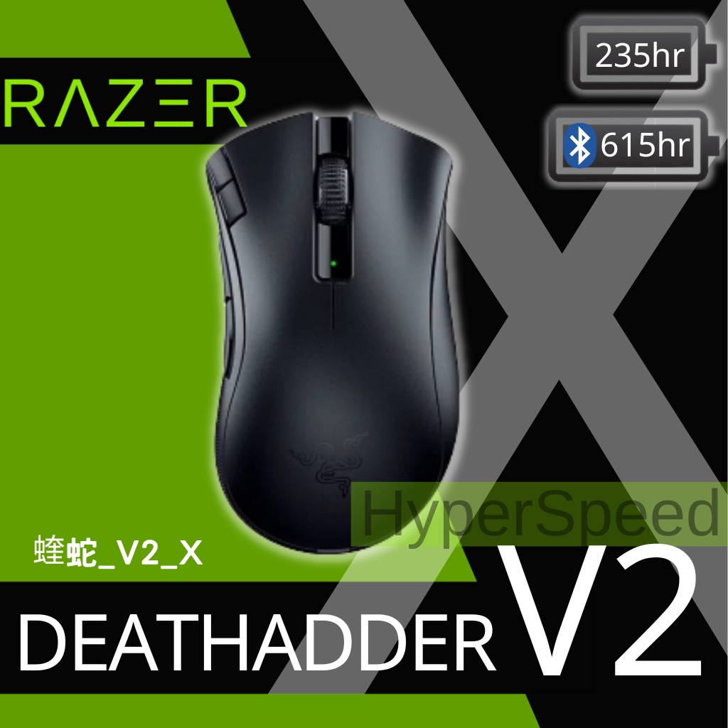 【WSY】雷蛇Razer DEATHADDER煉獄蝰蛇 V2 X HYPERSPEED速度版 人體工學無線電競滑鼠